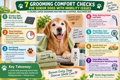 Representative brush and comb shopping visual for senior-dog grooming